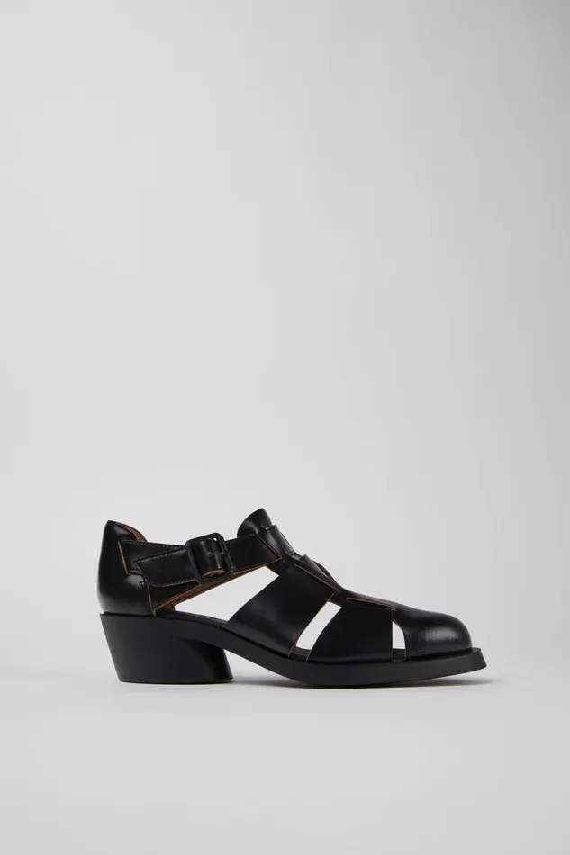 Women Camper Formal Shoes Bonnie Black Leather Sandal Women Camper Formal Shoes Bonnie Black Leather Sandal