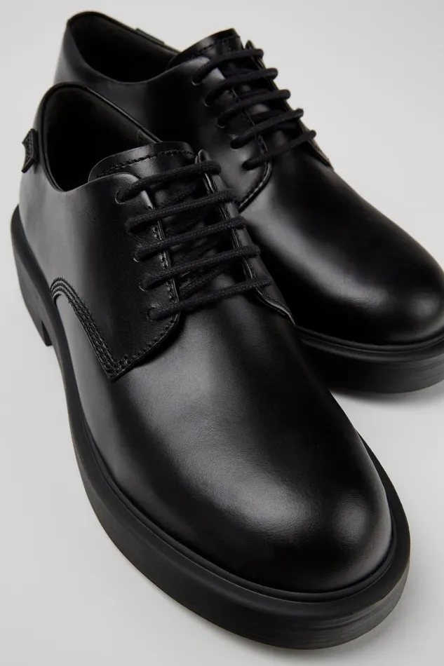 Women Camper Formal Shoes Dean Black Leather Shoe