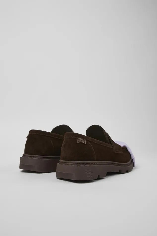 Women Camper Formal Shoes Junction Brown Nubuck Loafers Women Camper Formal Shoes Junction Brown Nubuck Loafers