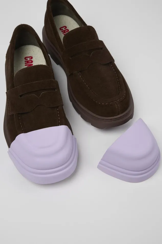 Women Camper Formal Shoes Junction Brown Nubuck Loafers Women Camper Formal Shoes Junction Brown Nubuck Loafers