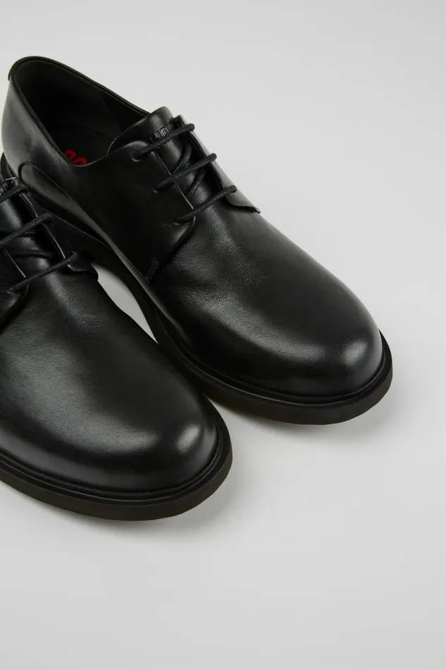 Women Camper Formal Shoes Neuman Black Leather Laceup Shoes