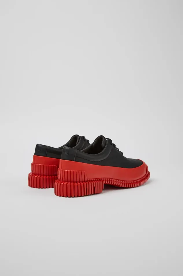 Women Camper Formal Shoes Pix Black And Red Leather Laceup Shoes Women Camper Formal Shoes Pix Black And Red Leather Laceup Shoes