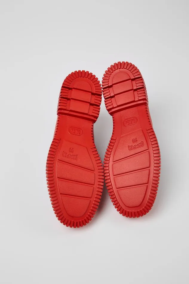 Women Camper Formal Shoes Pix Black And Red Leather Laceup Shoes Women Camper Formal Shoes Pix Black And Red Leather Laceup Shoes