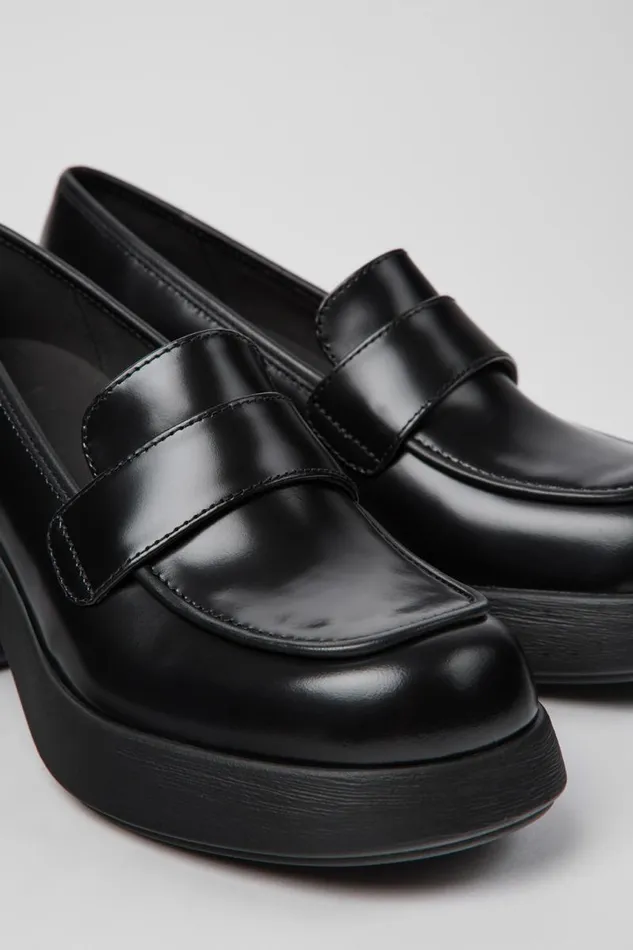 Women Camper Formal Shoes Thelma Black Leather Shoes