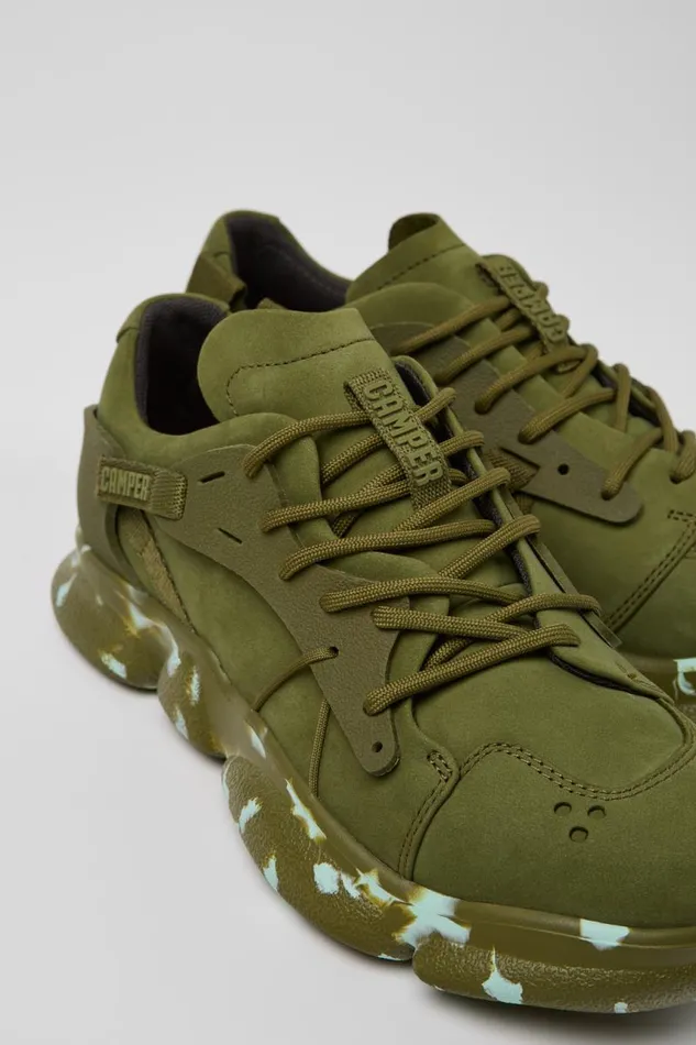 Women Camper Sneakers Karst Green NubuckTextile Sneaker