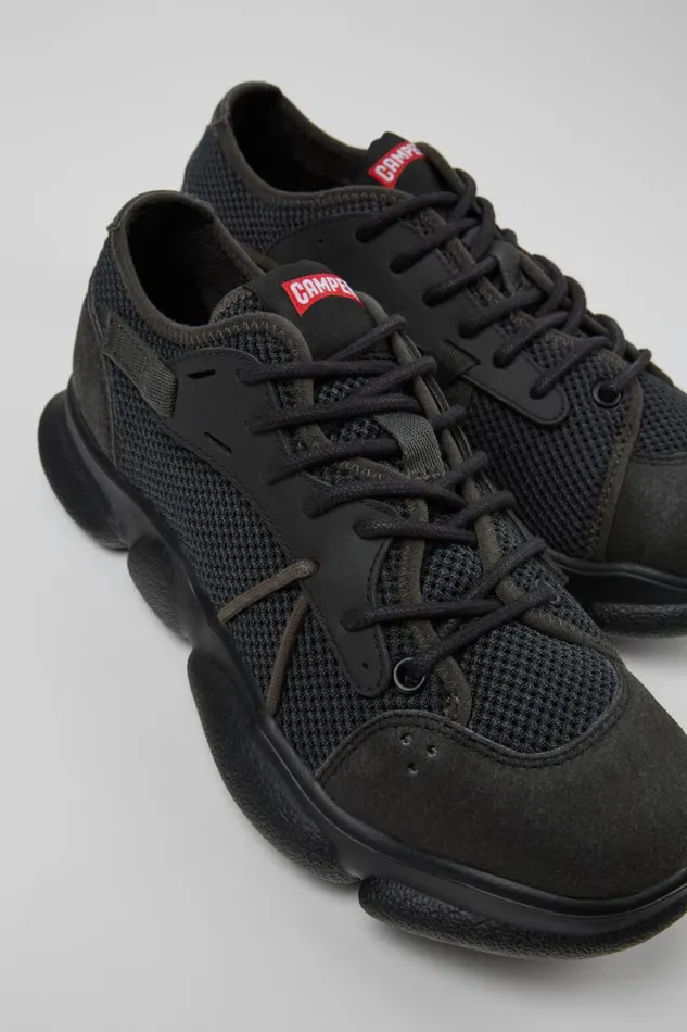 Women Camper Sneakers Karst Sorona Gray And Black Textile Sneaker