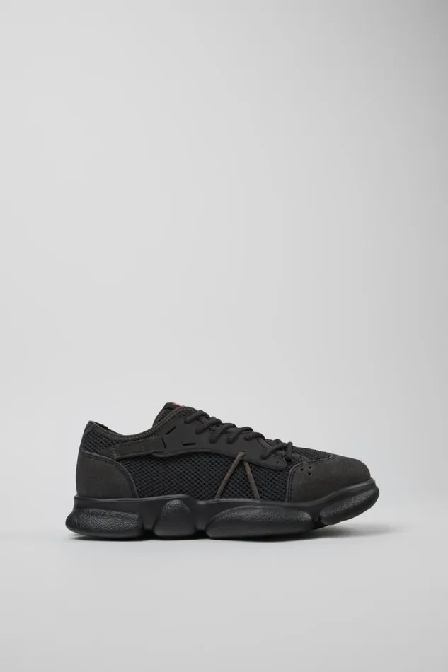 Women Camper Sneakers Karst Sorona Gray And Black Textile Sneaker Women Camper Sneakers Karst Sorona Gray And Black Textile Sneaker