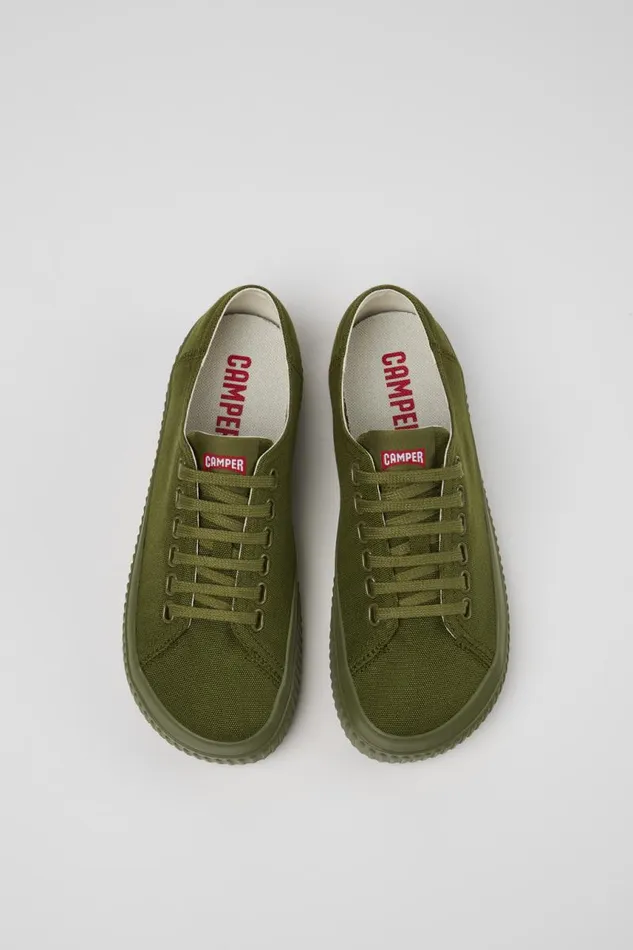 Women Camper Sneakers Peu Roda Green Textile Shoes Women Camper Sneakers Peu Roda Green Textile Shoes