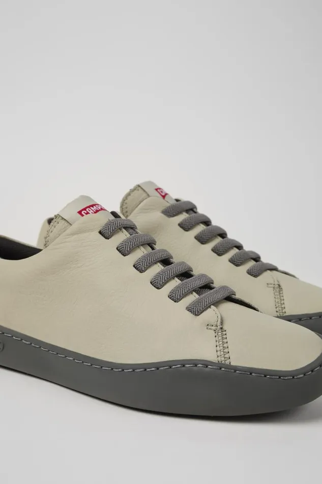 Women Camper Sneakers Peu Touring Gray Leather Sneakers