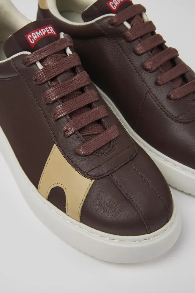 Women Camper Sneakers Twins Brown Leather And Nubuck Sneakers