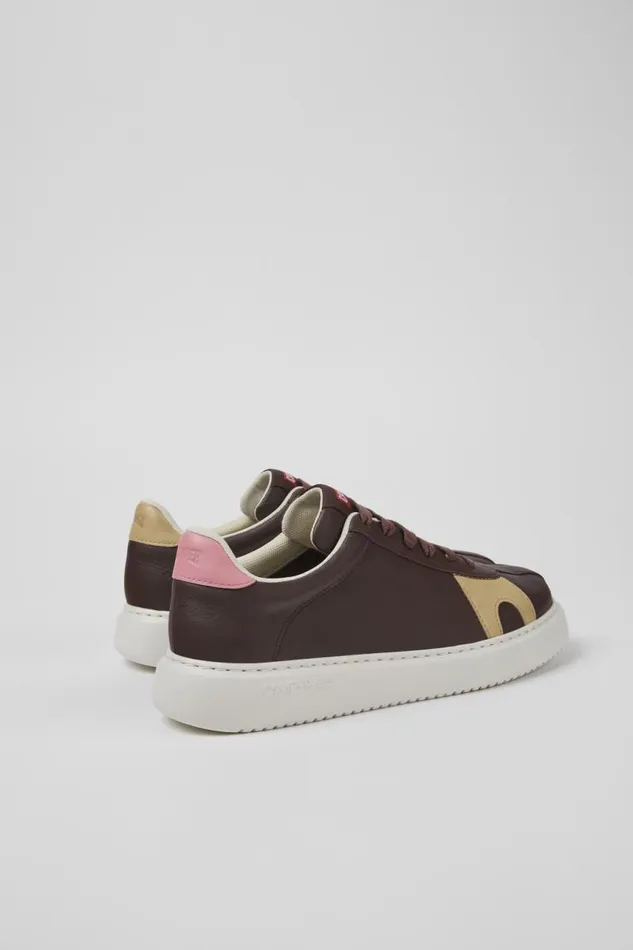 Women Camper Sneakers Twins Brown Leather And Nubuck Sneakers