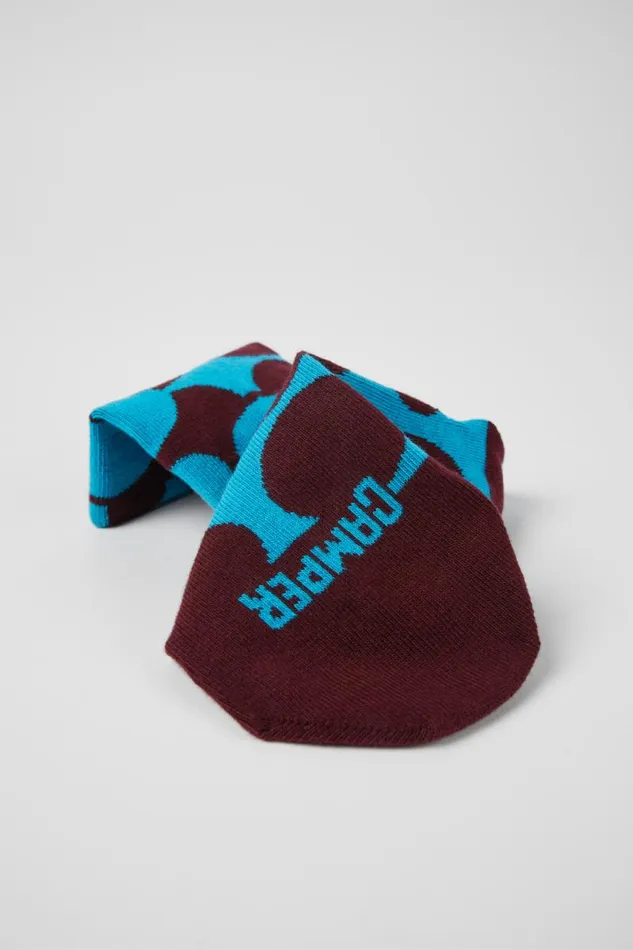 Women Camper Socks Sox Socks Burgundy And Blue Socks Women Camper Socks Sox Socks Burgundy And Blue Socks