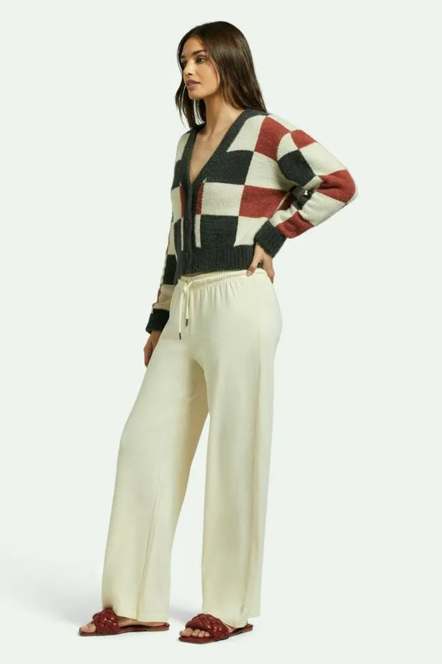 Women Carefree Organic Garment Dye Lounge Pant White Smoke Brixton Pants