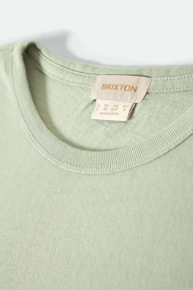 Women Carefree Organic Garment Dyed Muscle Tank Sage Green Brixton Tops