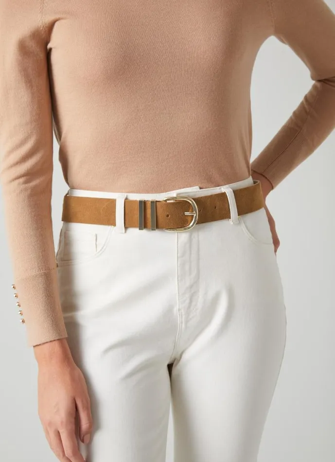 Women Carley Nutmeg Suede Metal Loop Belt LKBennett Belts
