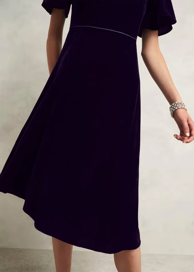 Women Catalina Velvet Dress Midnight Navy Hobbs Dresses and Jumpsuits