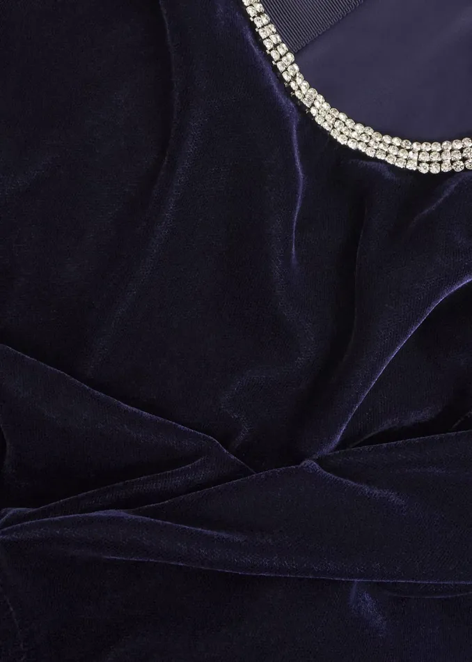 Women Catalina Velvet Dress Midnight Navy Hobbs Dresses and Jumpsuits