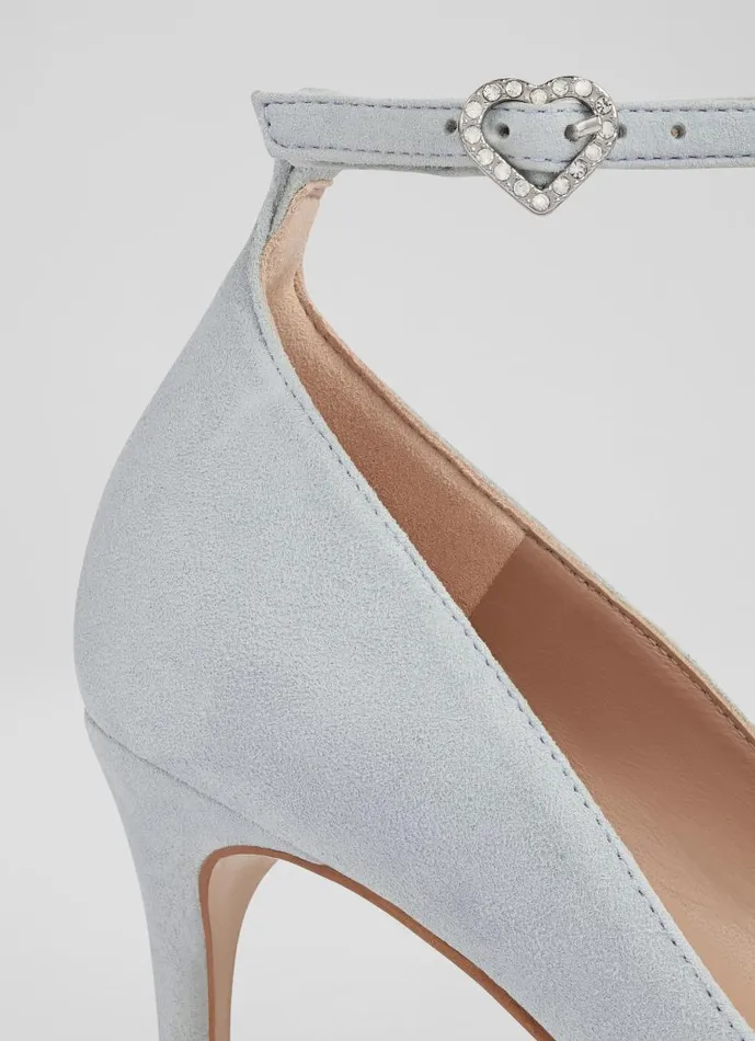 Women Catelyn Aqua Suede Ankle Strap Closed Court Aqua LKBennett Court Shoes
