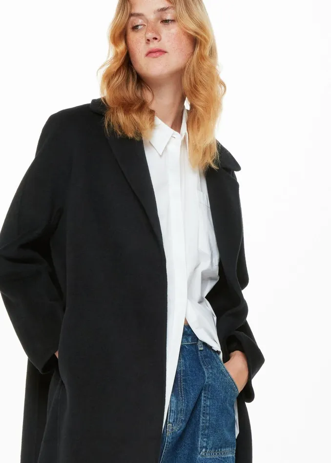 Women Coats and Jackets Whistles Black Julia Wool Double Faced Coat