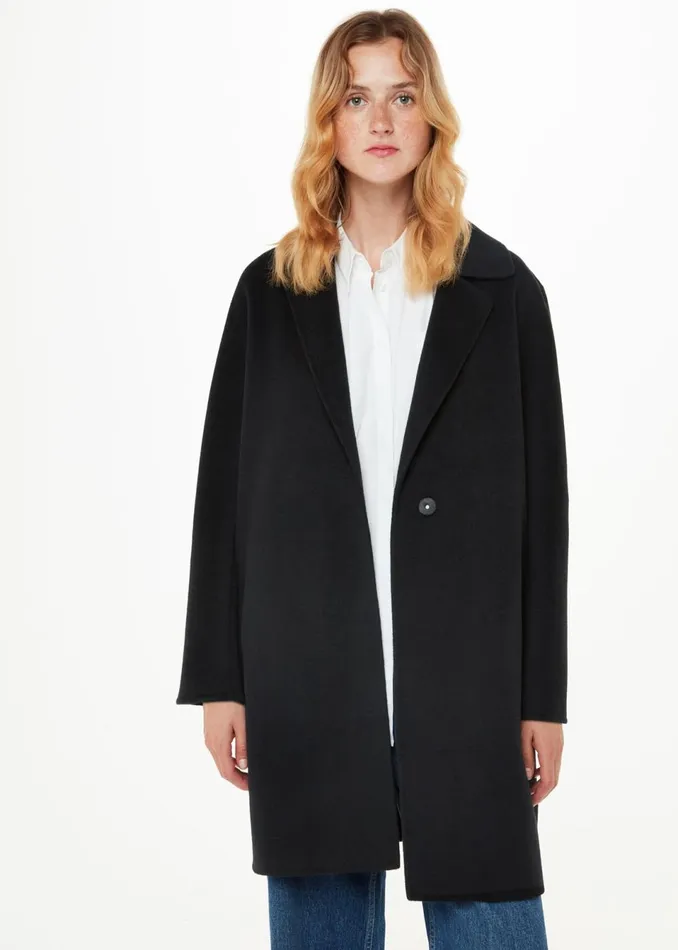 Women Coats and Jackets Whistles Black Julia Wool Double Faced Coat
