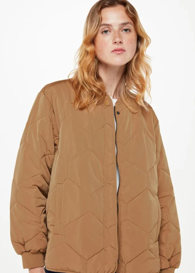 Women Coats and Jackets Whistles Camel Ida Short Quilted Coat