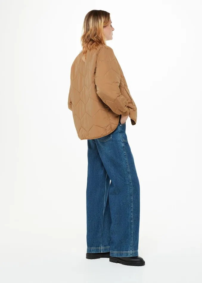 Women Coats and Jackets Whistles Camel Ida Short Quilted Coat