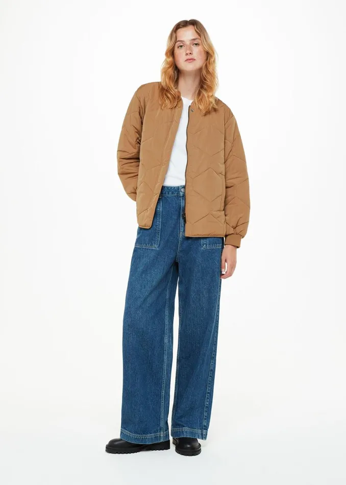 Women Coats and Jackets Whistles Camel Ida Short Quilted Coat