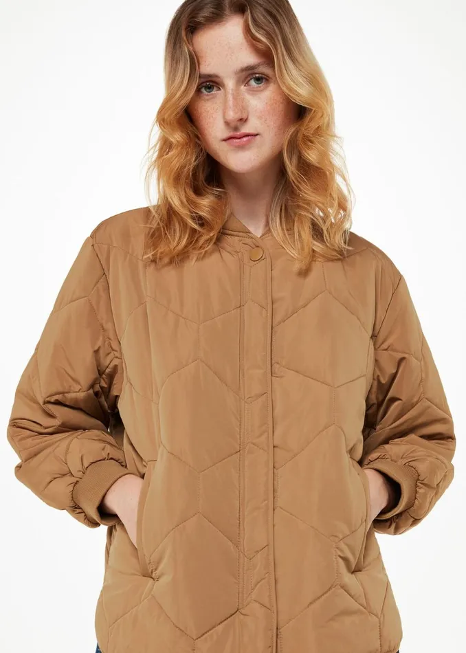 Women Coats and Jackets Whistles Camel Ida Short Quilted Coat