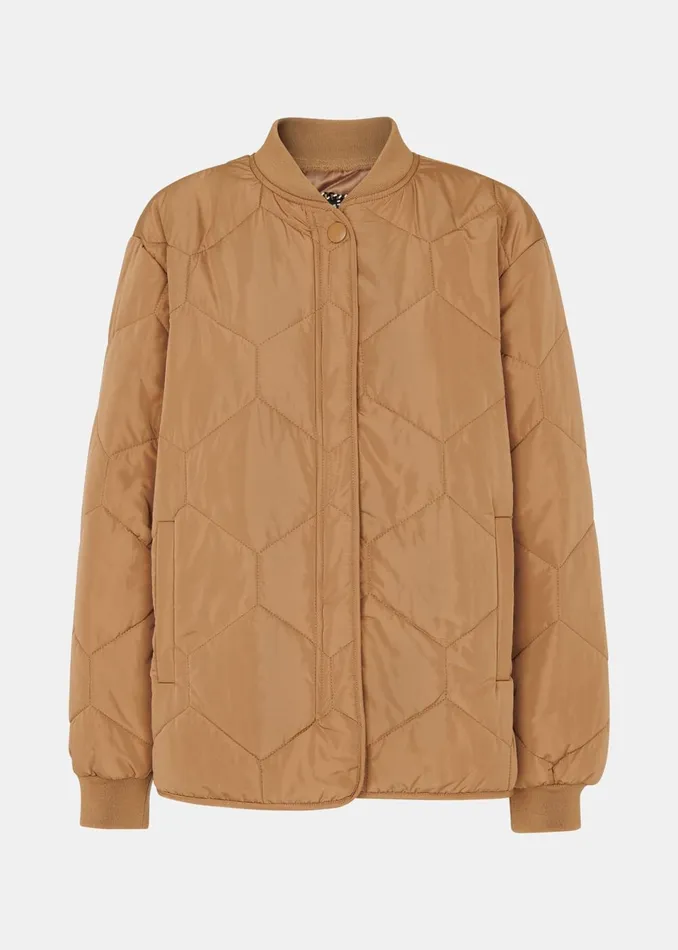Women Coats and Jackets Whistles Camel Ida Short Quilted Coat