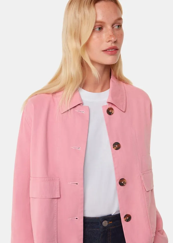 Women Coats and Jackets Whistles Dusty Pink Marie Casual Jacket