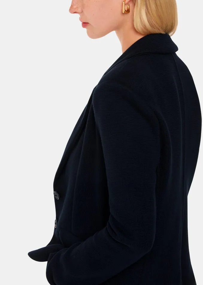 Women Coats and Jackets Whistles Navy Slim Jersey Jacket