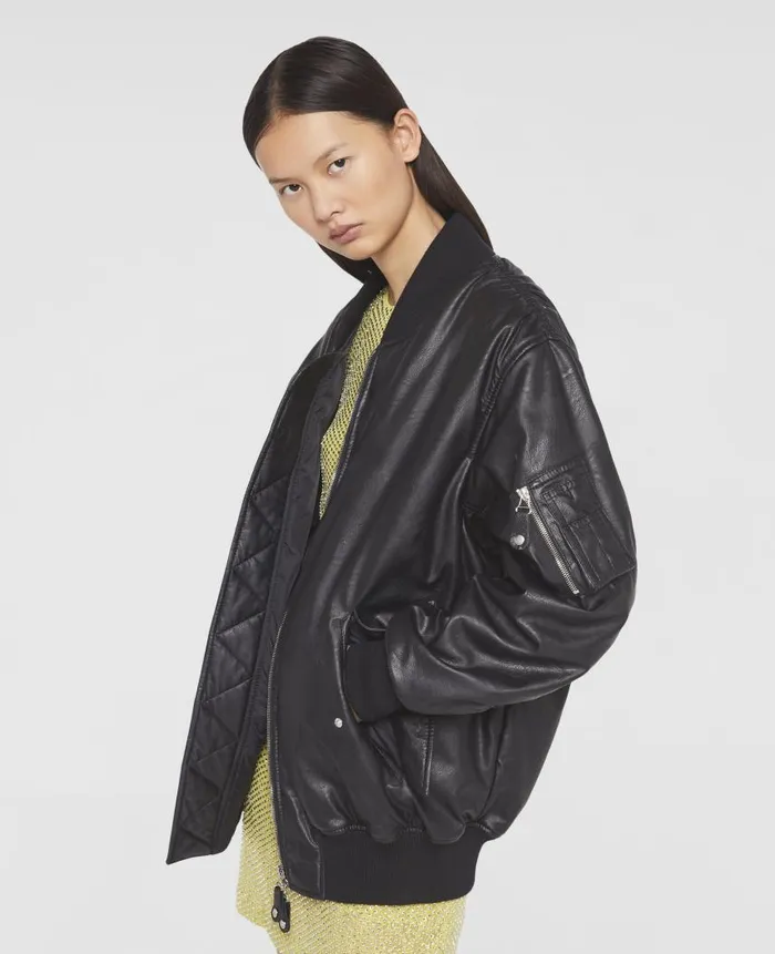 Women Coats And Jackets Stella McCartney Alter Mat Bomber Jacket Black