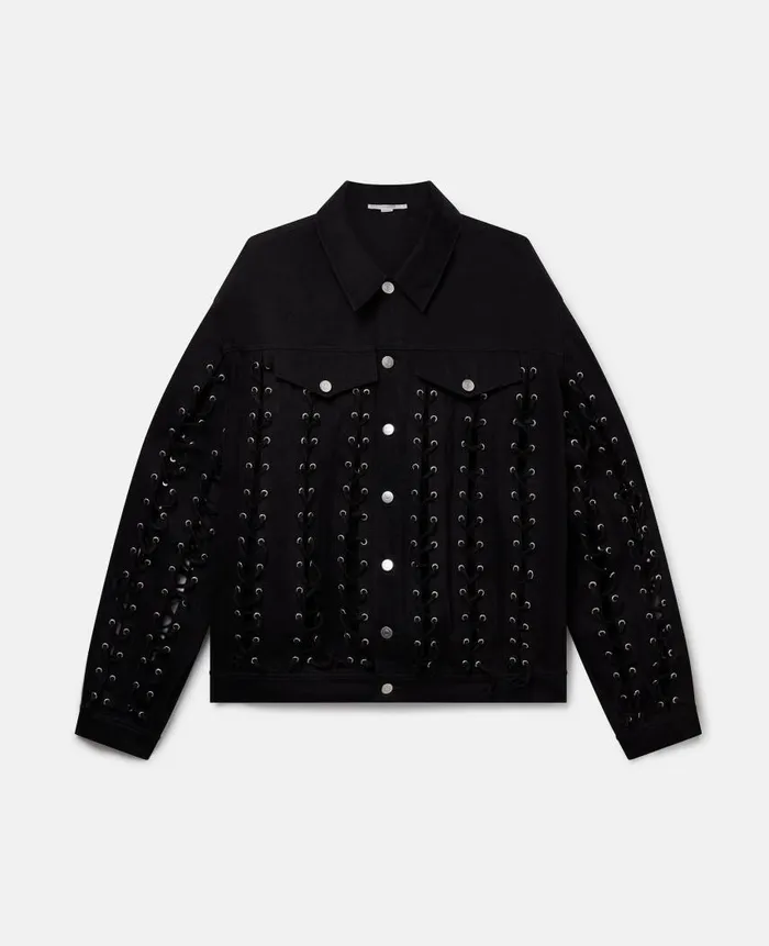 Women Coats And Jackets Stella McCartney Boxy Whipstitched Denim Jacket Black Denim Women Coats And Jackets Stella McCartney Boxy Whipstitched Denim Jacket Black Denim