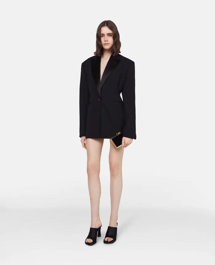 Women Coats And Jackets Stella McCartney Oversized Tuxedo Jacket Black Women Coats And Jackets Stella McCartney Oversized Tuxedo Jacket Black