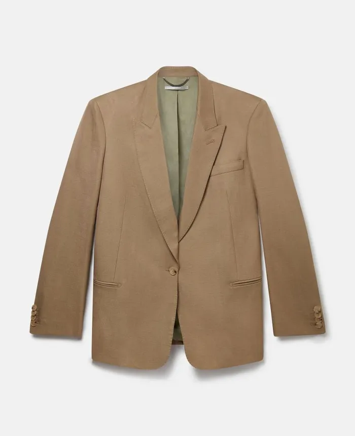 Women Coats And Jackets Stella McCartney SingleBreasted Blazer Olive Beige