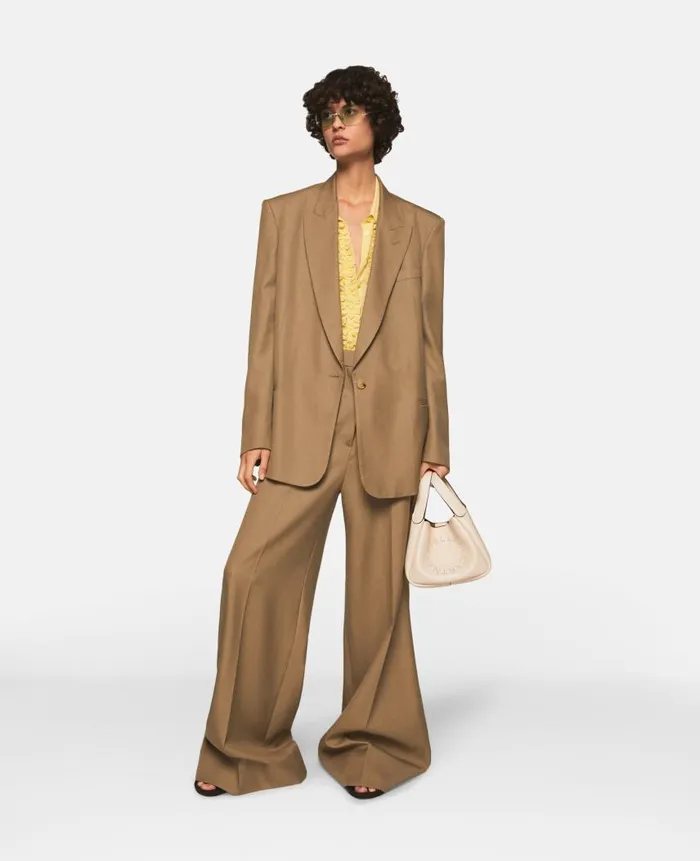 Women Coats And Jackets Stella McCartney SingleBreasted Blazer Olive Beige