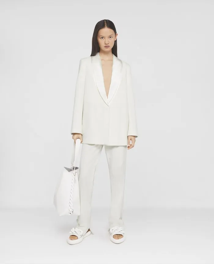 Women Coats And Jackets Stella McCartney Twill Tailored Dinner Jacket Cream