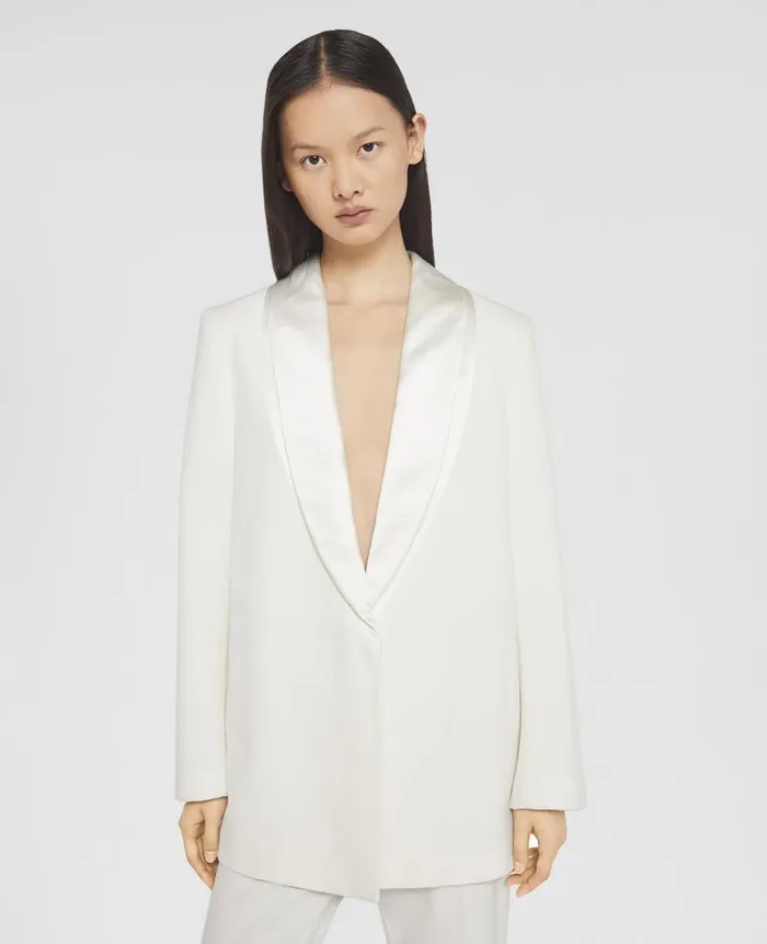Women Coats And Jackets Stella McCartney Twill Tailored Dinner Jacket Cream