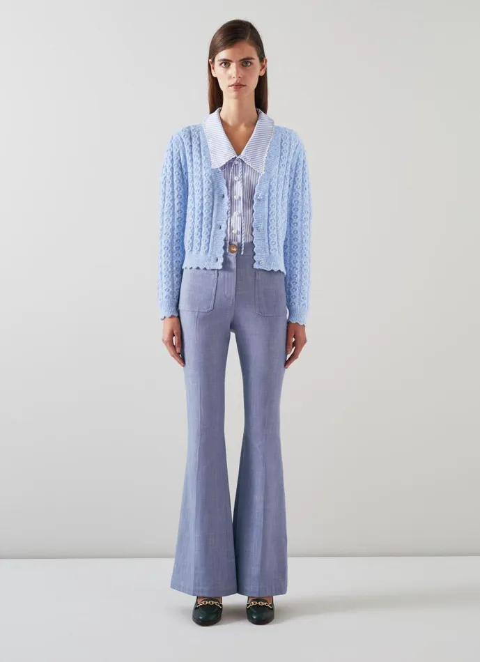 Women Coleen Pale Blue Responsible Wool Standard WoolBlend Cardigan Light Blue LKBennett Knitwear Women Coleen Pale Blue Responsible Wool Standard WoolBlend Cardigan Light Blue LKBennett Knitwear