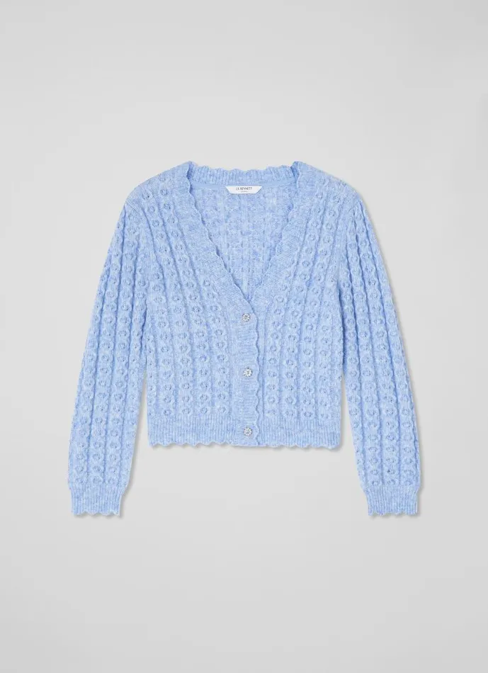 Women Coleen Pale Blue Responsible Wool Standard WoolBlend Cardigan Light Blue LKBennett Knitwear Women Coleen Pale Blue Responsible Wool Standard WoolBlend Cardigan Light Blue LKBennett Knitwear