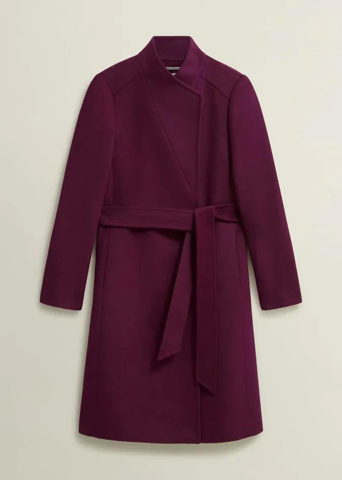 Women Cristie Wool Coat Warm Plum Hobbs Coats and Jackets