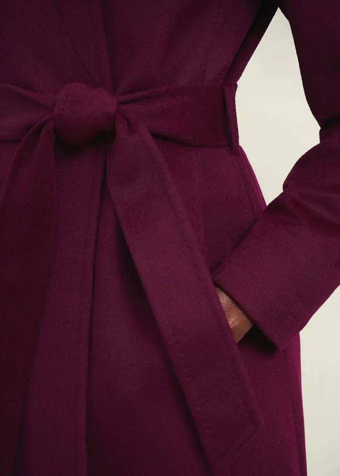 Women Cristie Wool Coat Warm Plum Hobbs Coats and Jackets