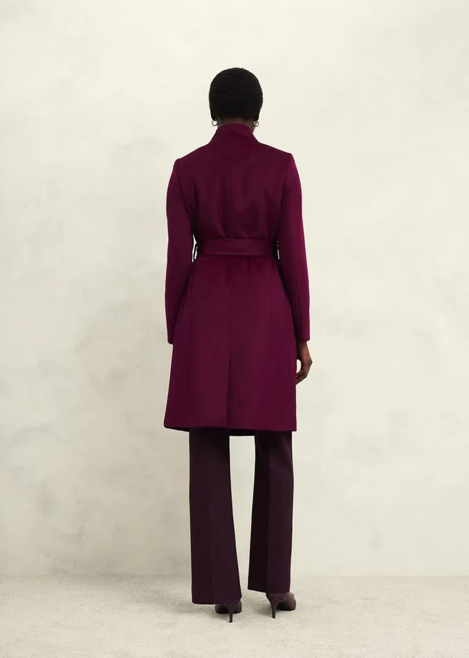 Women Cristie Wool Coat Warm Plum Hobbs Coats and Jackets