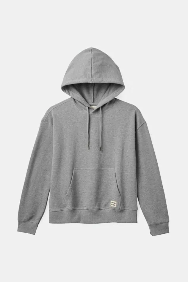 Women Cross Loop French Terry Hoodie Heather Grey Brixton Tops