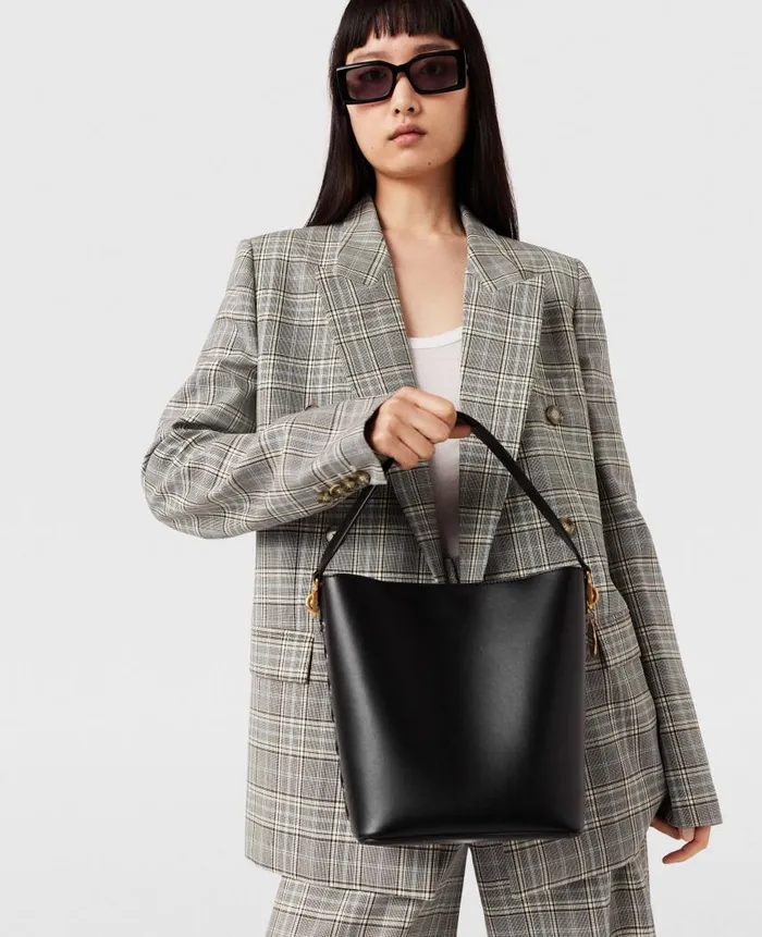 Women Crossbody Bags Stella McCartney Frayme Bucket Tote Bag Pitch Black