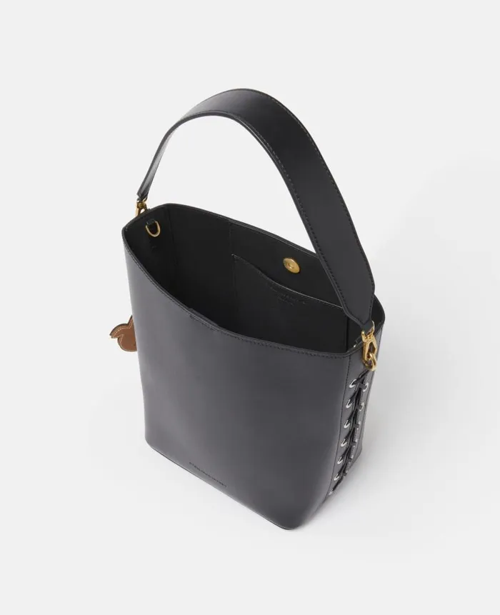 Women Crossbody Bags Stella McCartney Frayme Bucket Tote Bag Pitch Black