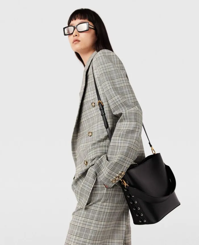 Women Crossbody Bags Stella McCartney Frayme Bucket Tote Bag Pitch Black