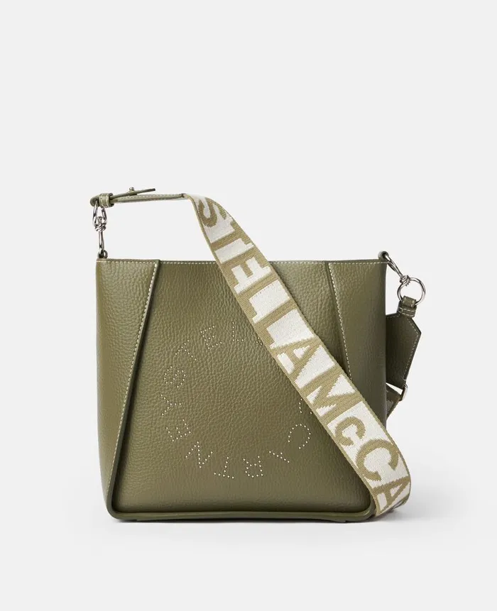 Women Crossbody Bags Stella McCartney Logo Crossbody Bag Military Green