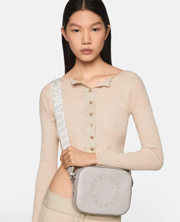 Women Crossbody Bags Stella McCartney Logo Crossbody Camera Bag Fog Grey