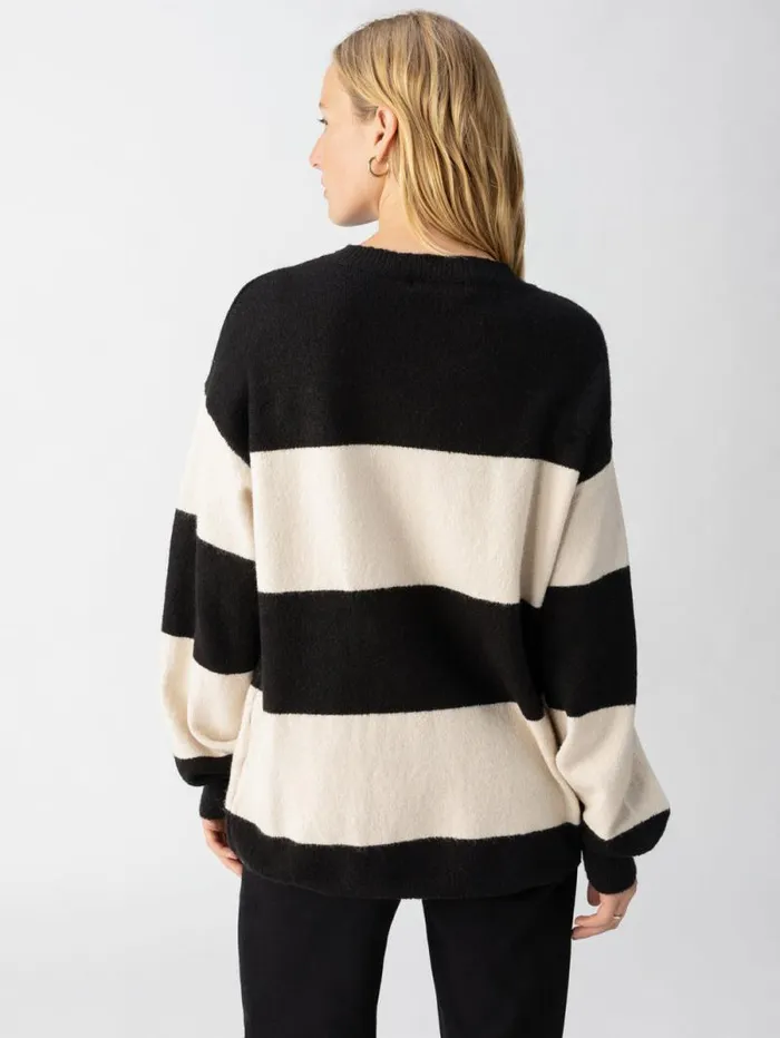 Women Cuddle Up Crewneck Sweater Toasted Almond Black Stripe Sanctuary Clothing Sweaters and Cardis Women Cuddle Up Crewneck Sweater Toasted Almond Black Stripe Sanctuary Clothing Sweaters and Cardis